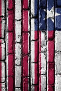Liberia, Africa National Flag on a Brick Wall Journal