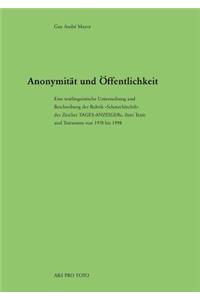 Anonymität und Öffentlichkeit