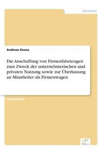 Die Anschaffung von Firmenfahrzeugen zum Zweck der unternehmerischen und privaten Nutzung sowie zur Überlassung an Mitarbeiter als Firmenwagen