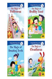 Pegasus Moral Books Combo-Magic of Cleaningness,Healthy food,Brushing,Politeness