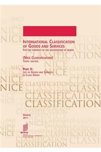 International Classification of Goods and Services for the Purposes of the Registration of Marks, (Nice Classification), Part II