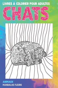 Livres à colorier pour adultes - Mandalas Fleurs - Animaux - Chats
