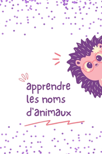 Apprendre les noms d'animaux, conception simple et mignonne pour les enfants