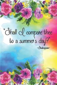 Shall I compare thee to a summer's day Shakespeare