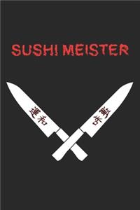 Sushi Meister: Notizbuch, Notizheft, Notizblock - Geschenk-Idee für Hobby-Köche - Karo - A5 - 120 Seiten