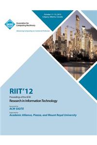 Riit 12 Proceedings of the ACM Research in Information Technology