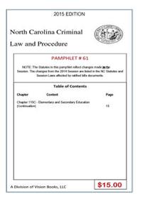 North Carolina Criminal Law and Procedure-Pamphlet 61