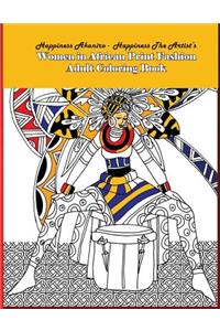 Women in African Print Fashion Adult Coloring Book