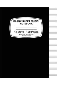 Blank Sheet Music Notebook - (Black)