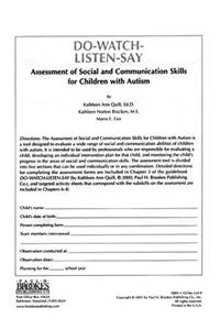 The Assessment of Social and Communication Skills for Children with Autism
