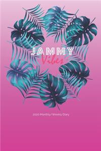 2020 Monthly/Weekly Diary; JAMMY Vibes: 1 Year, January to December, UK Schedule and Appointment Planner for Goal Setting and Reflection with a Tropical Design