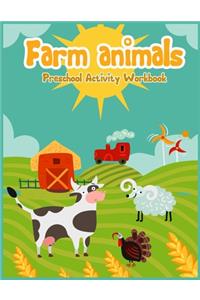 Fram animals Preschool acitivity workbook