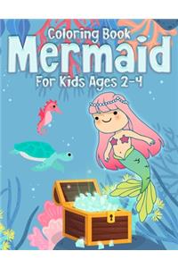 Mermaid Coloring Book for Kids Ages 2-4