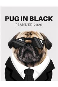 Pug in Black Planner 2020