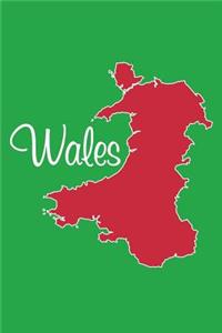 Wales - National Colors 101 - Green Red & White - Lined Notebook with Margins - 6X9