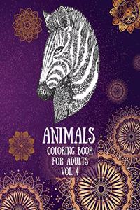 Animals Coloring Book For Adults vol. 4