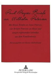 Paul Heyses Briefe an Wilhelm Petersen