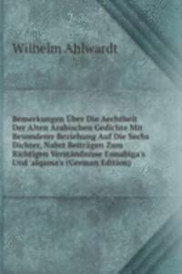 Bemerkungen Uber Die Aechtheit Der Alten Arabischen Gedichte Mit Besonderer Beziehung Auf Die Sechs Dichter, Nabst Beitragen Zum Richtigen Verstandnisse Ennabiga's Und 'alqama's (German Edition)