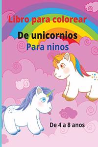 Libro para colorear de unicornios para niños