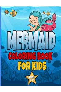 mermaid coloring book for kids ages 4-8