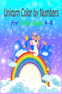 Unicorn Color by Numbers for Kids Ages 4-8