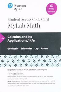 Mylab Math with Pearson Etext -- 18 Week Standalone Access Card -- For Calculus & Its Applications