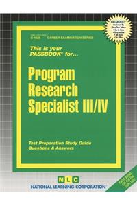 Program Research Specialist III/IV