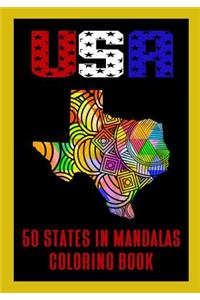 USA 50 States in Mandalas Coloring Book