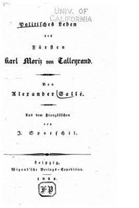 Politisches leben des fürsten Karl Moriz von Talleyrand