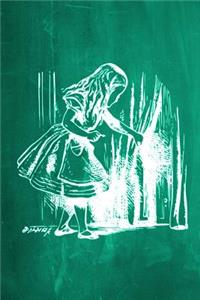 Alice in Wonderland Chalkboard Journal - Alice and The Secret Door (Green)