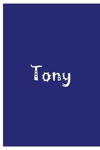 Tony - Personalized Notebook / Journal / Blank Lined Pages / Soft Matte