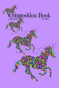 Colorful Unicorn Composition Book