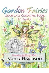 Garden Fairies Grayscale Coloring Book