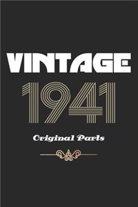 Retro Birthday - Vintage 1941 Notebook Original Parts Gift