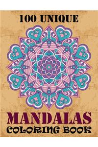 100 Unique Mandalas Coloring Book