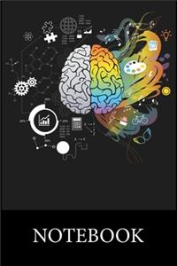 Colorful Brain Science And Art Notebook