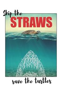 Skips The Straws Save The Turtles black