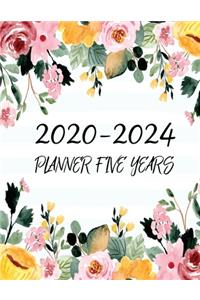 2020-2024 Planner Five Years: Monthly Calendar Planner -60 Months Jan 2020 to Dec 2024 For Academic Agenda, Schedule Organizer, Logbook and yearly goals