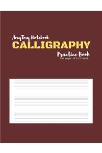Calligraphy Practice Book - AmyTmy Notebook - 100 pages - 8.5 x 11 inch - Matte Cover