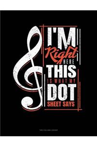 I'm Right Here, This Is What My Dot Sheet Says