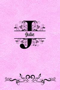 Split Letter Personalized Name Journal - Julie