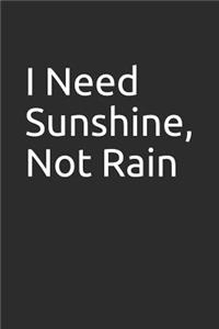 I Need Sunshine, Not Rain