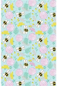 Journal Notebook Bees and Clover Pattern - Green