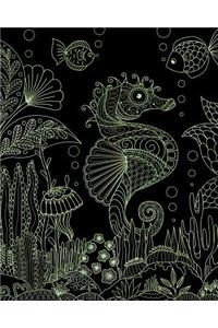 Journal Notebook Seahorse Drawing 8