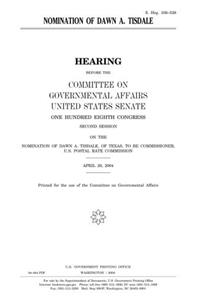 Nomination of Dawn A. Tisdale