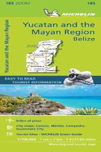 Michelin Zoom Yucatan and the Mayan Region Belize Road and Tourist Map 185