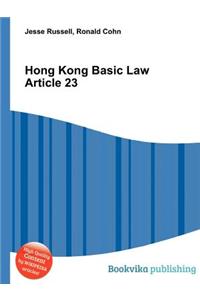 Hong Kong Basic Law Article 23