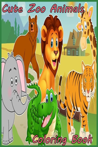 Cute Zoo Animals Coloring Book