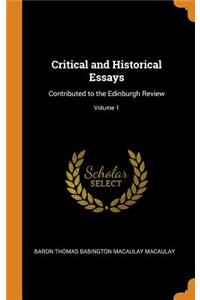 Critical and Historical Essays