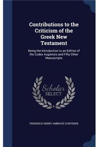 Contributions to the Criticism of the Greek New Testament